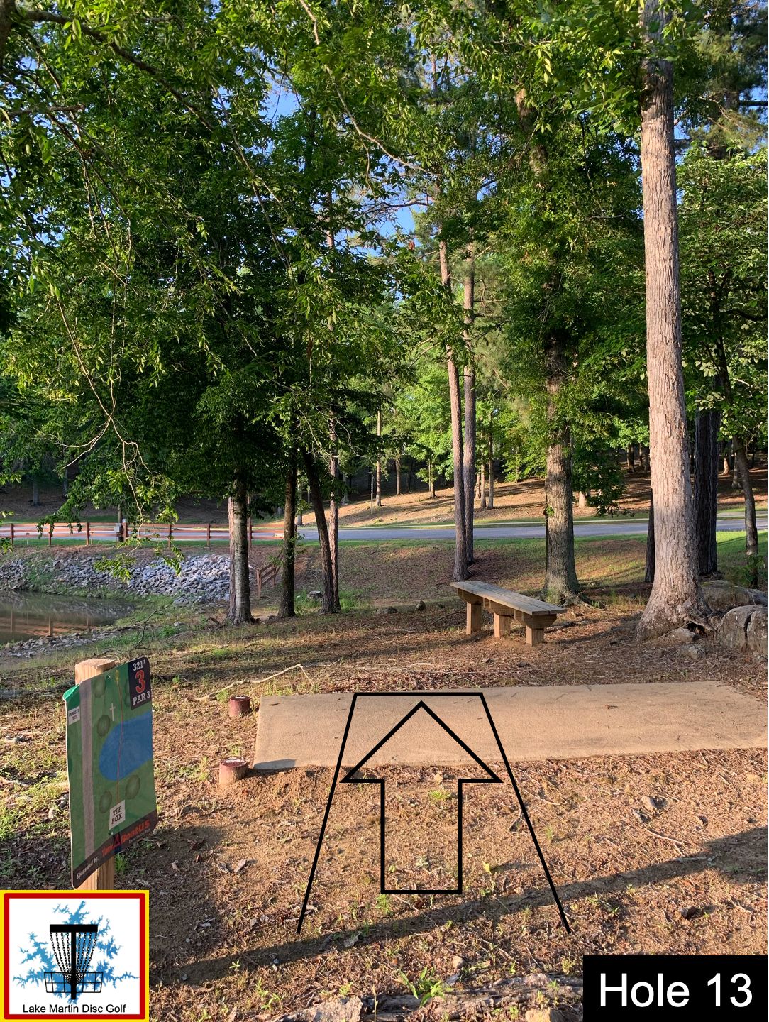 8 hole course 3rd tee box to 7th basket
