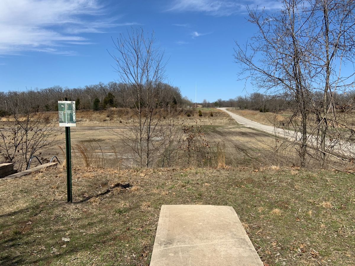 Tee from hole 17, basket on ridge across the valley.