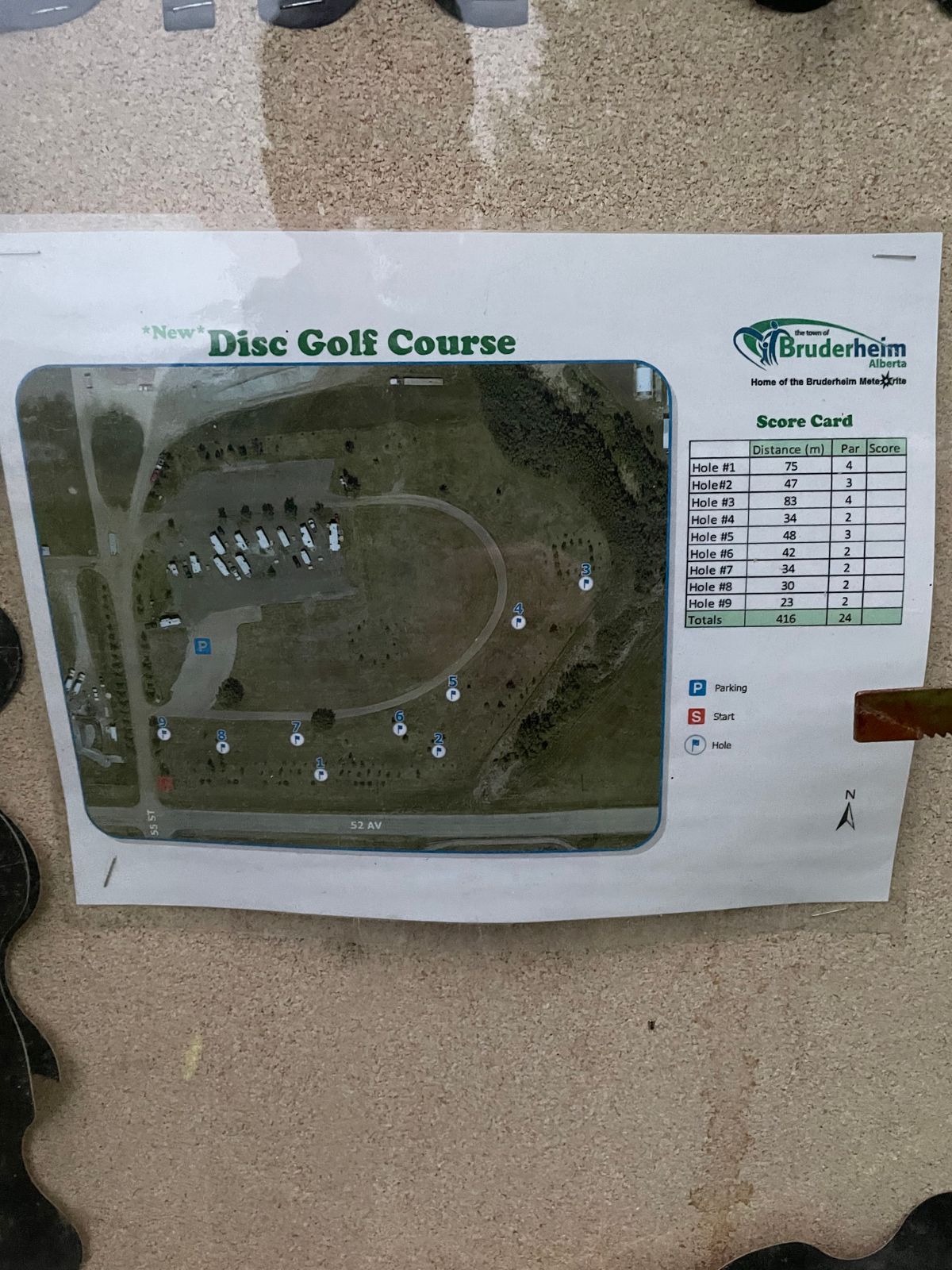 Bruderheim Disc Golf Course layout