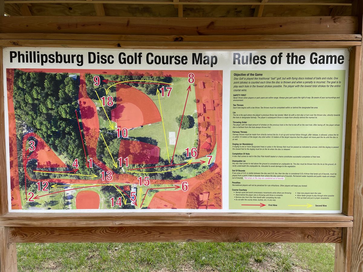 Phillipsburg Disc Golf Course Map