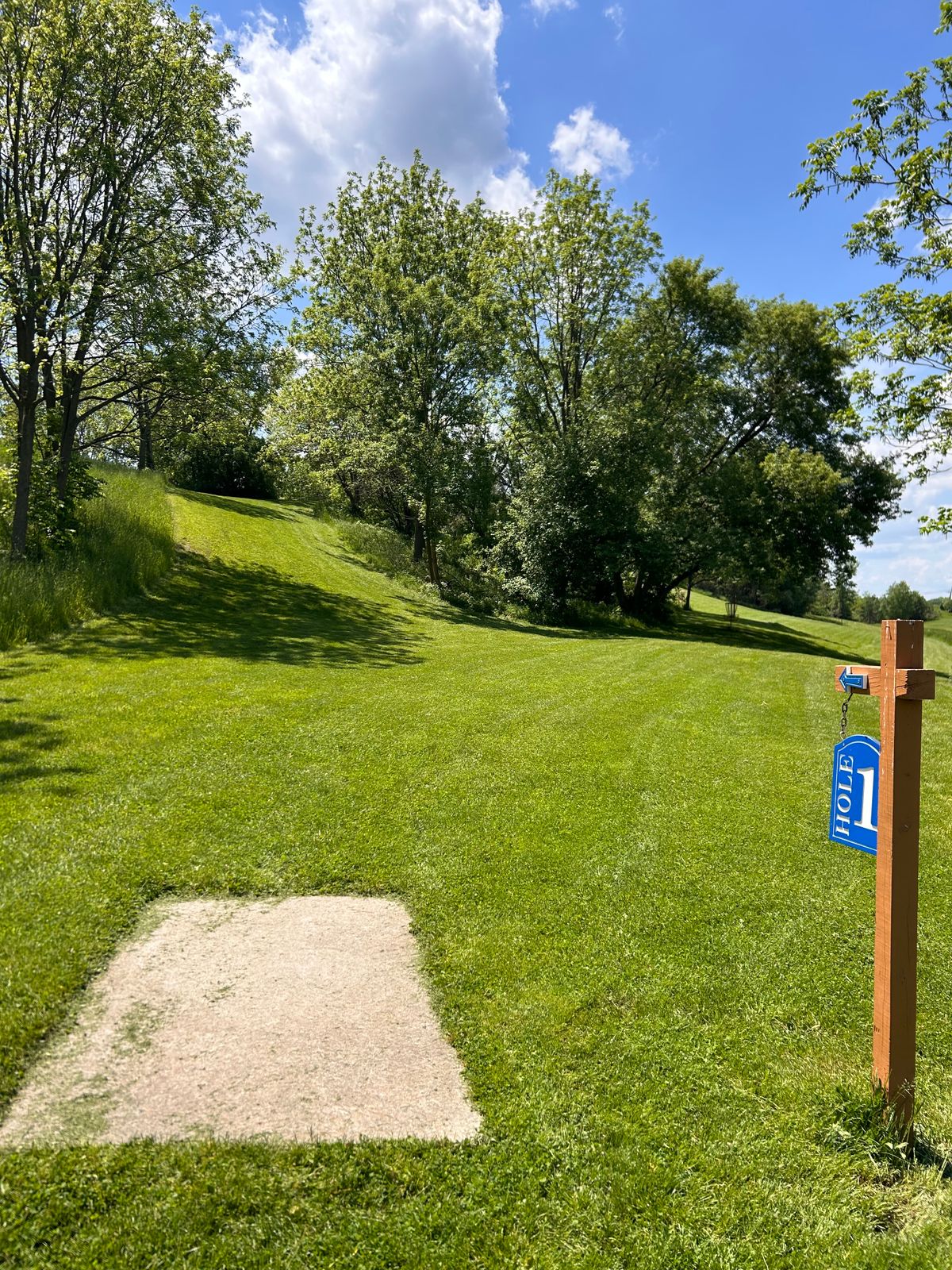Hole 1 tee uphill