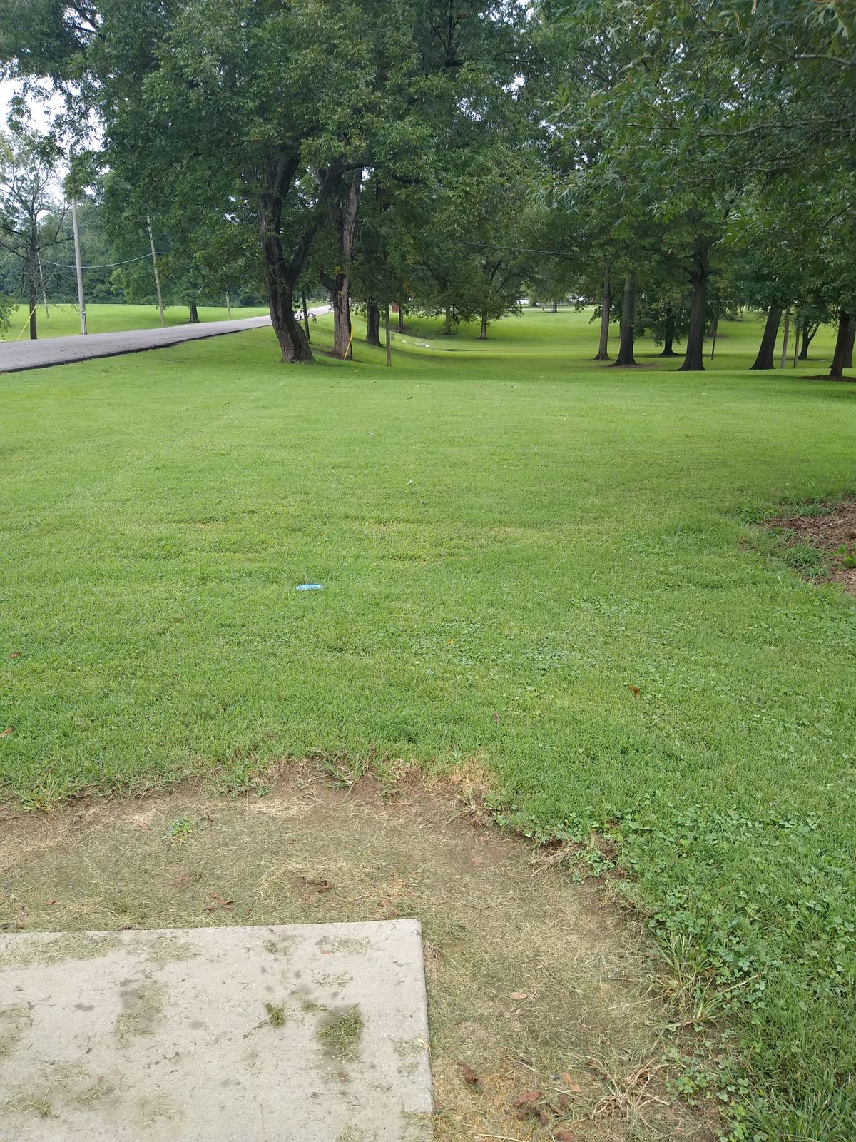 Hole 1 runs along the right side of street.