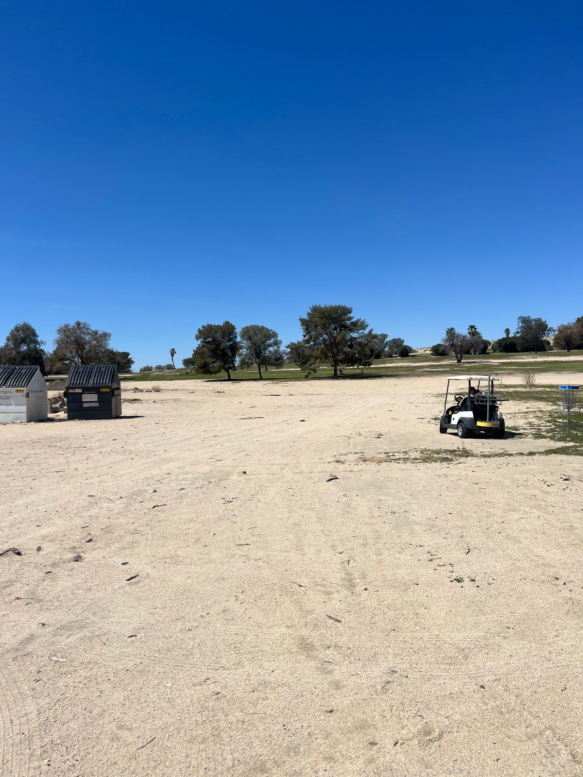 Hole 2 (Sand is OB.  If clearing the white pole, that’s the drop point!)