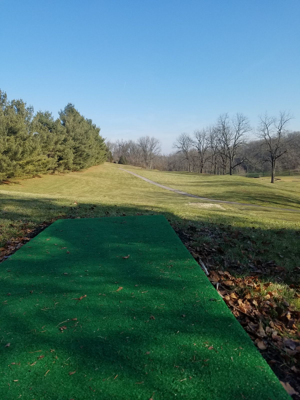 Hole 1 tee pad. Par 4