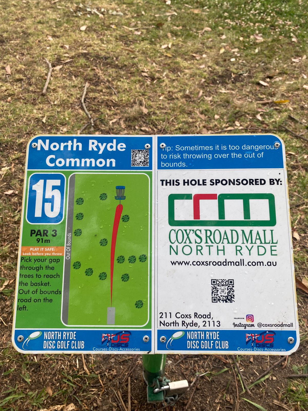 Hole 15 Tee Sign