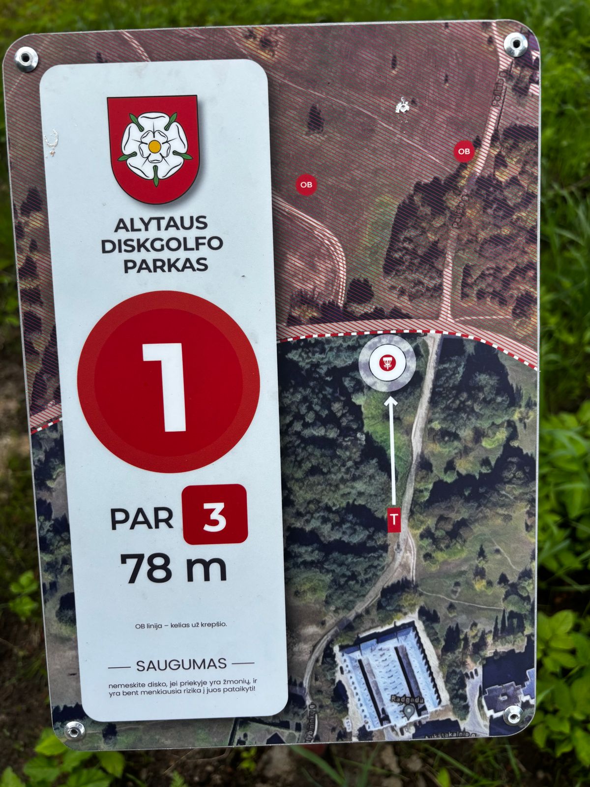 First hole red course