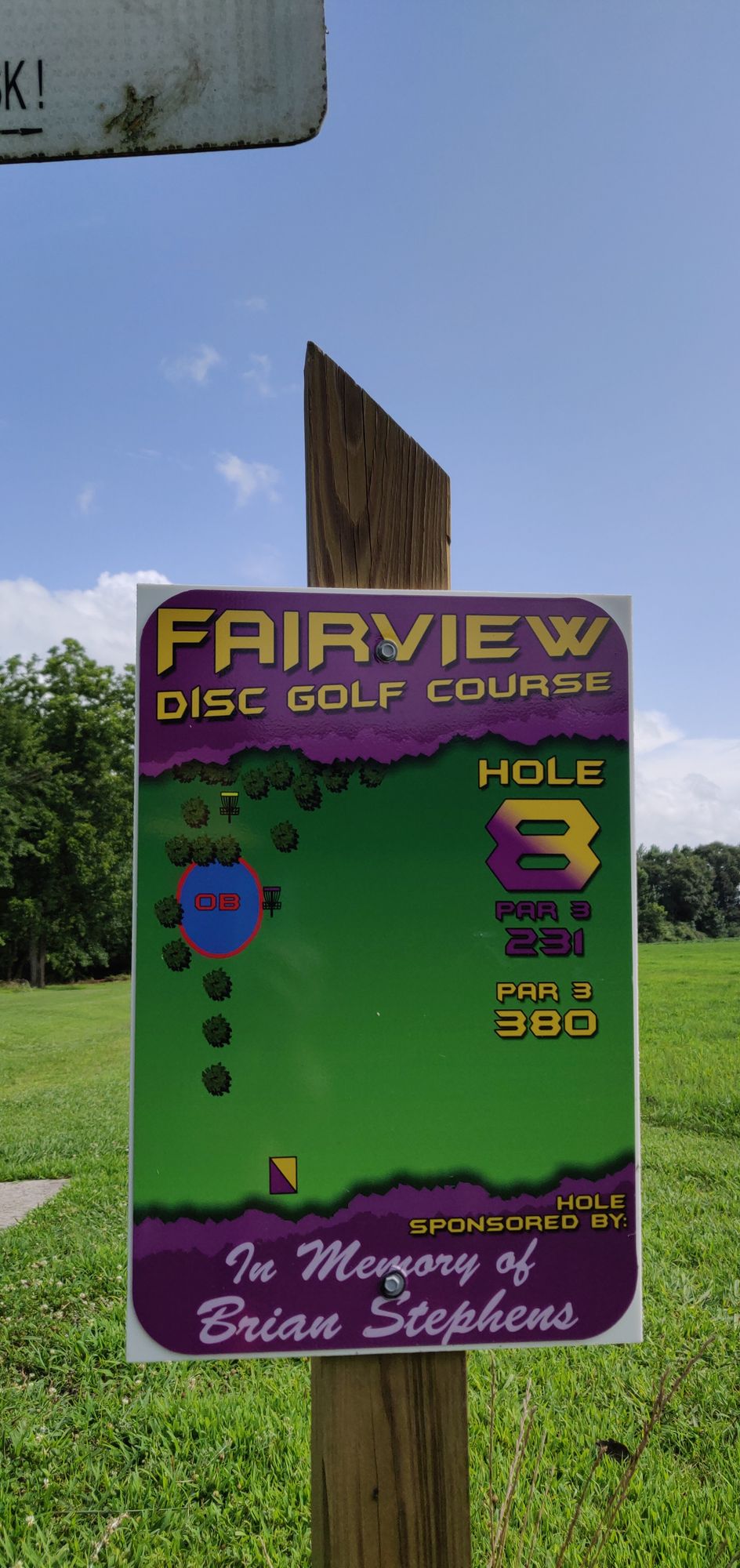 Hole 8 TeeSign