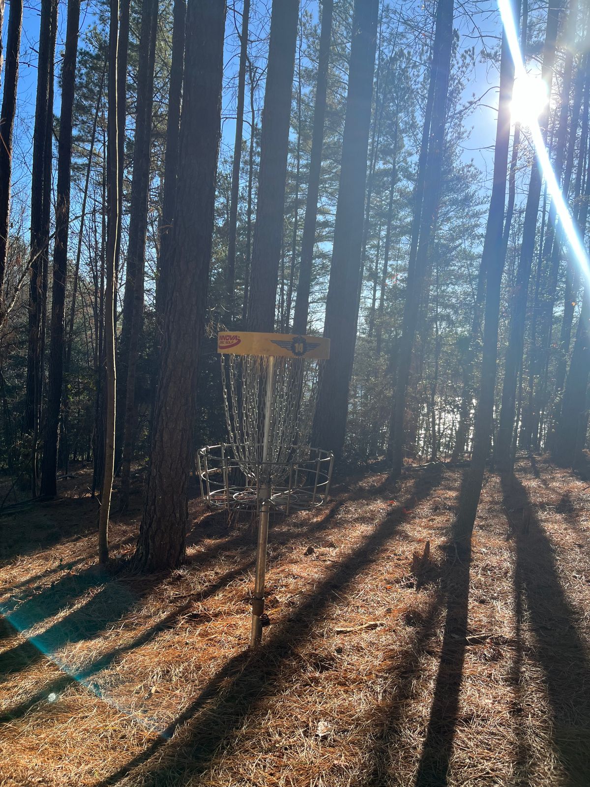 Lake behind basket of 14