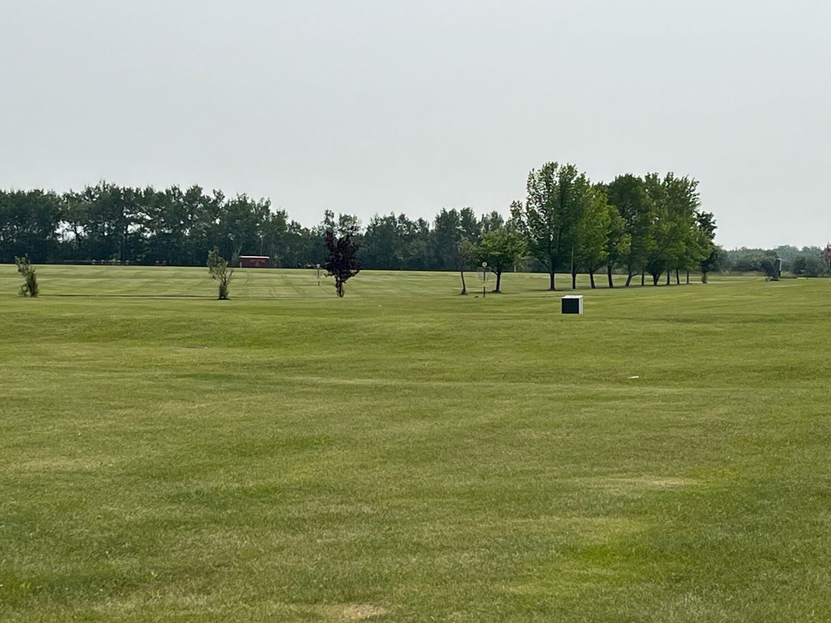 Looking out over typical field area where course plays.