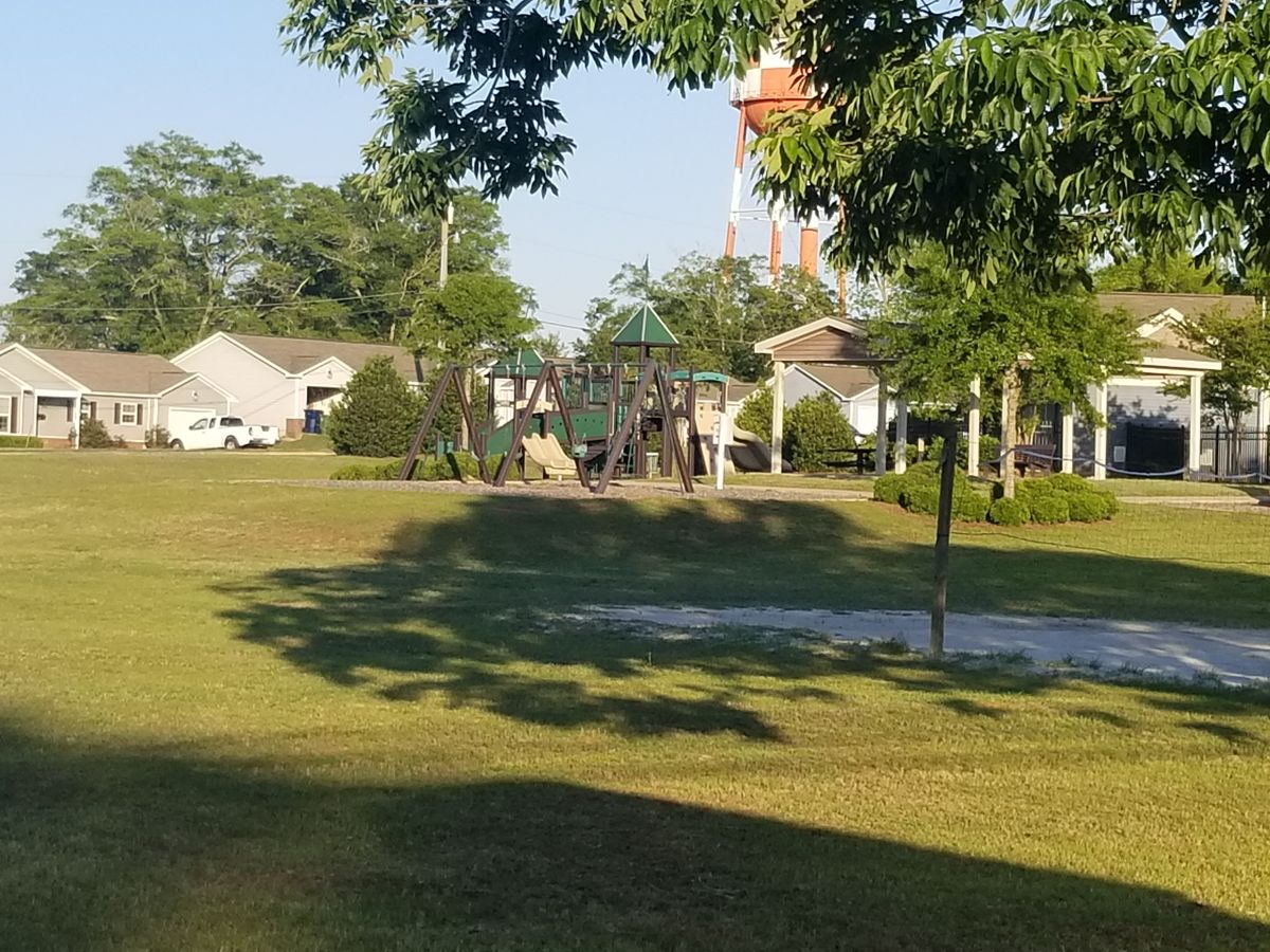 Hole 17 basket (through ob playground)