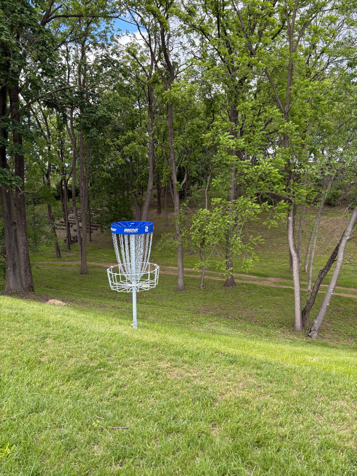 Steep drop off behind basket