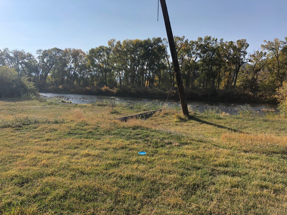 17th hole basket off slightly left of center.