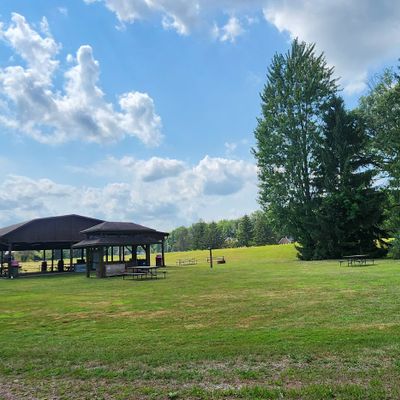 Pavillion and parking/camping area