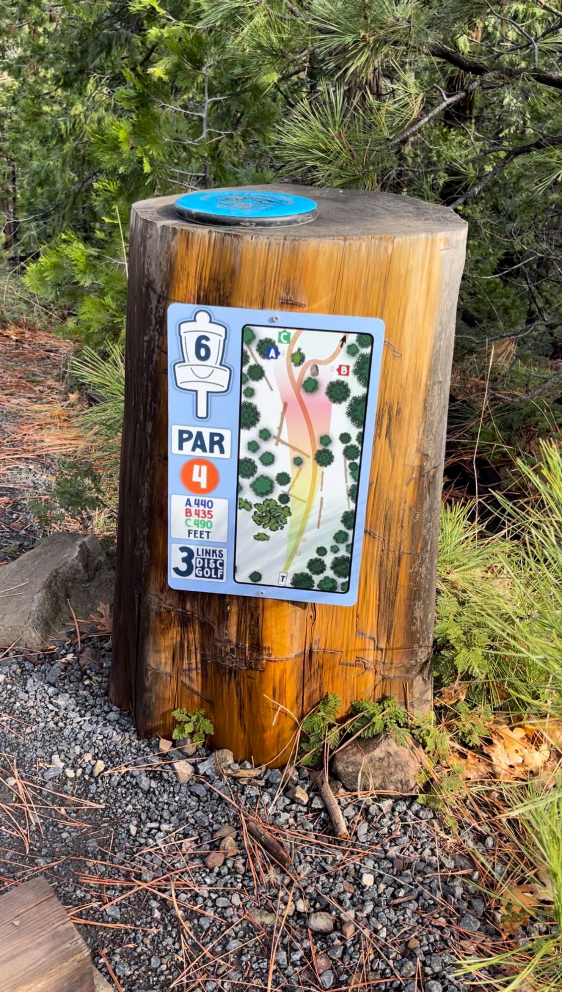 Hole 6 tee sign Dec 2023