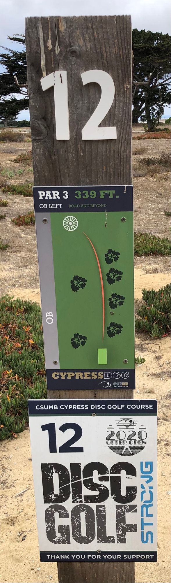 Hole 12's tee sign.
