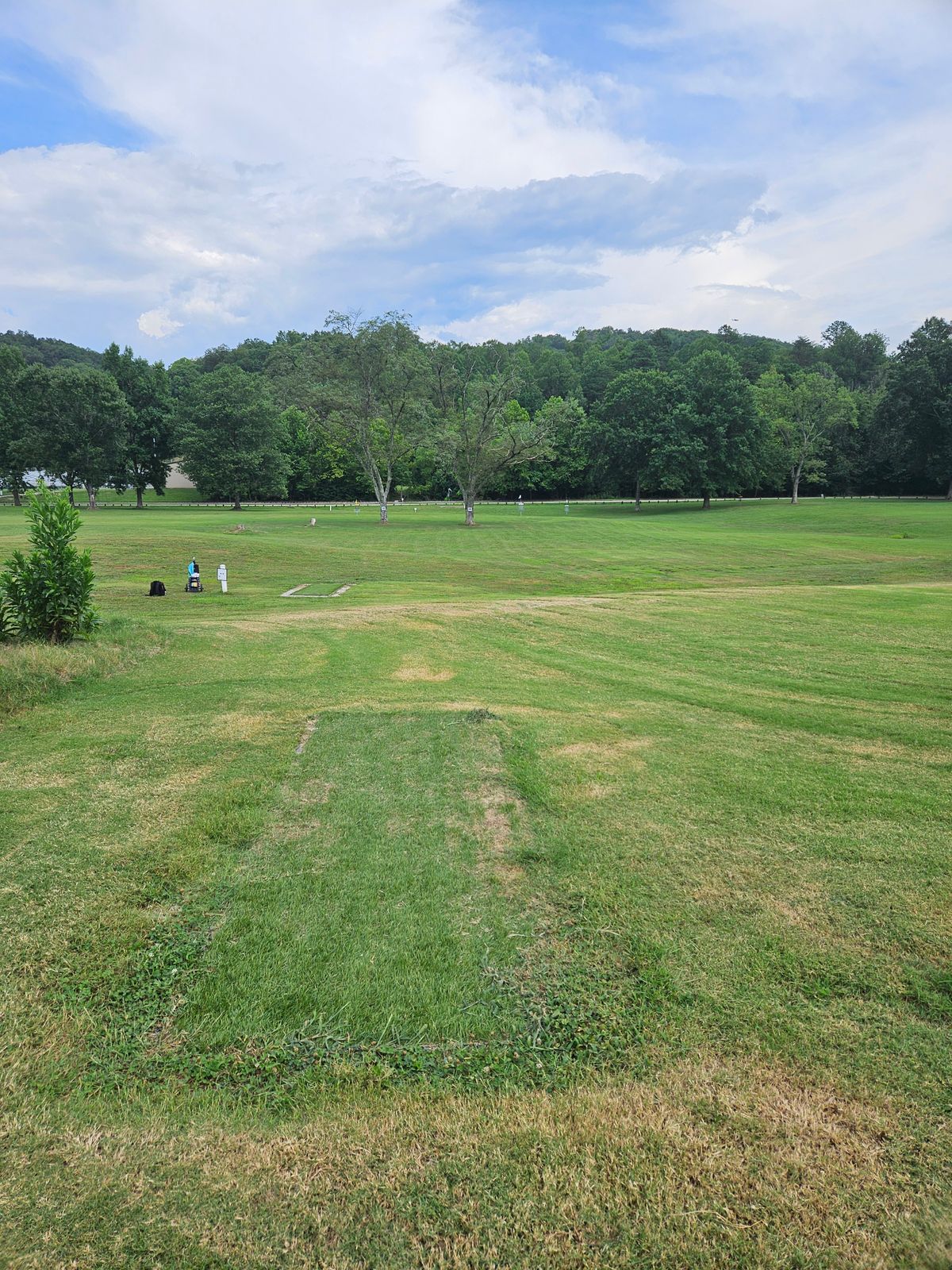 Hole 4 Long Teepad. Long Basket Right, Short Basket Left. Note: Double Mandatory. If missed proceed to Drop Zone.