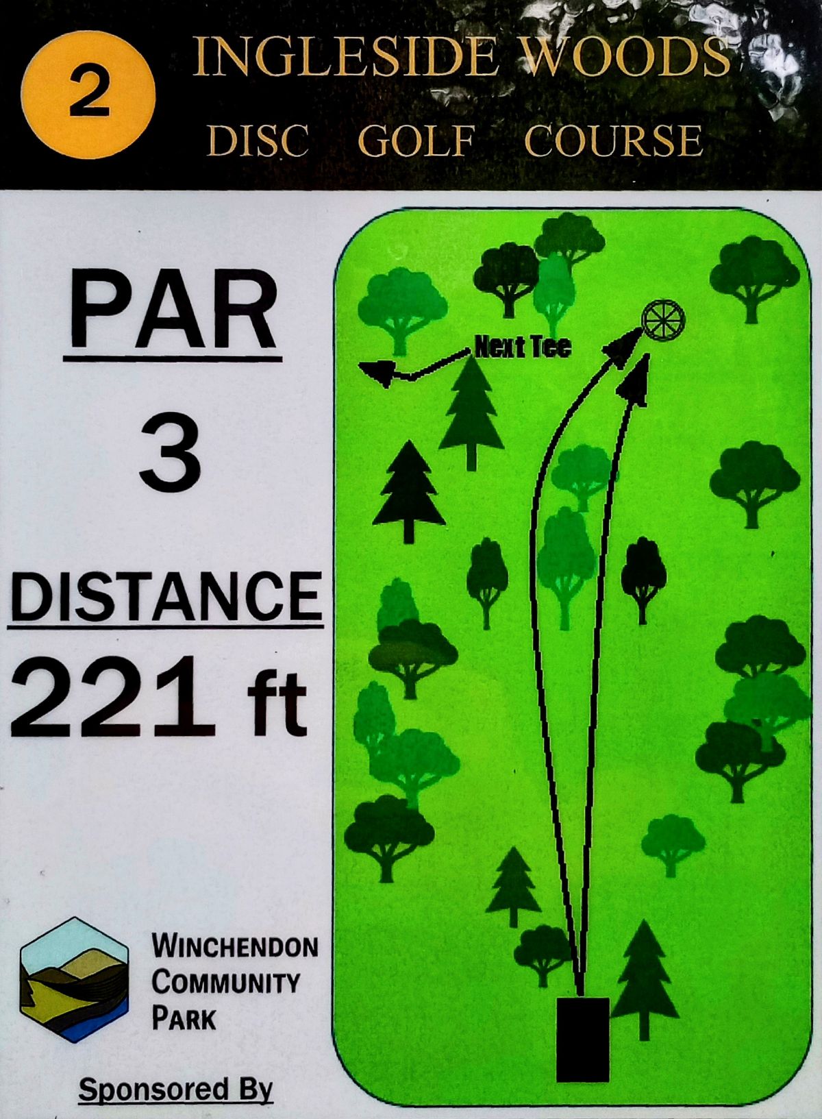Hole 2 Tee Sign