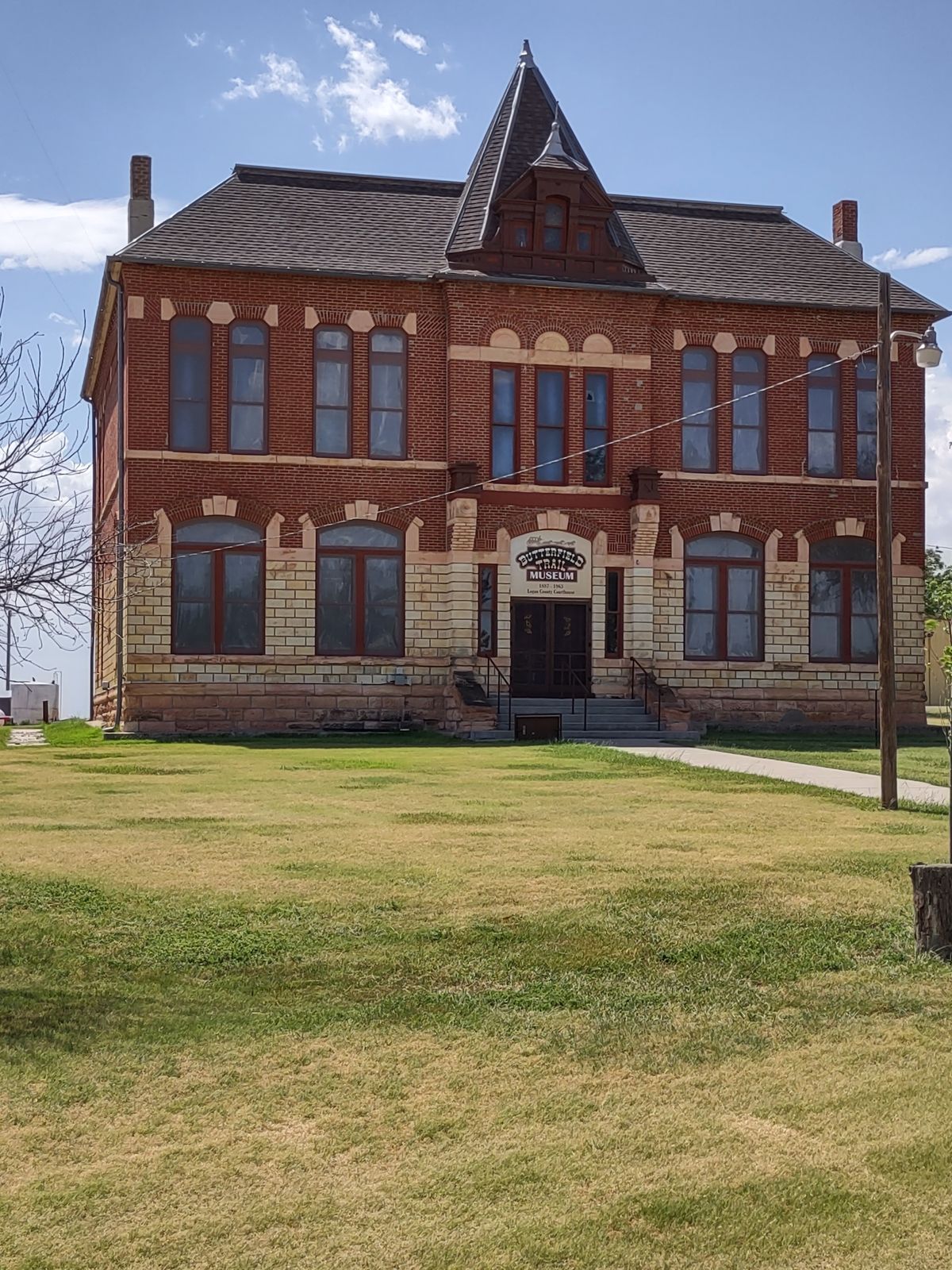 Formerly the county seat and courthouse, this beautiful historic building is now the Butterfield Trail museum.  There's also a playground here for the littles so you can play around and they can play around.  Canned soft drinks and ice are also available in season,