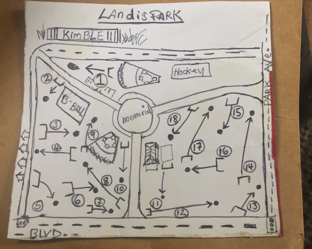 Layout . Red Tees are pretty much only tees in play .