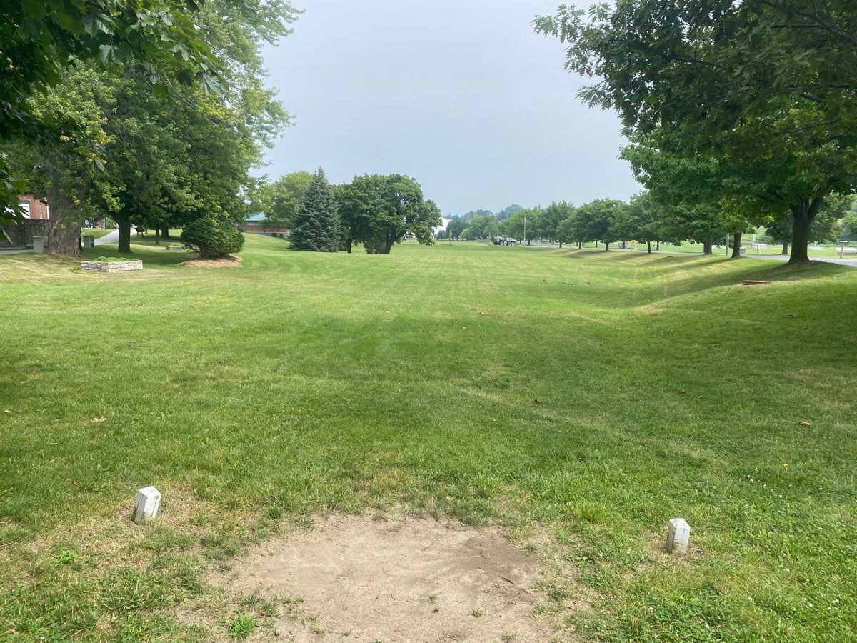 Tee 1 whites
Lovely place with very nice people just watch your step lots of goose poop.