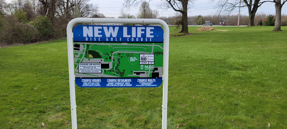 New course layout sign, recently installed.