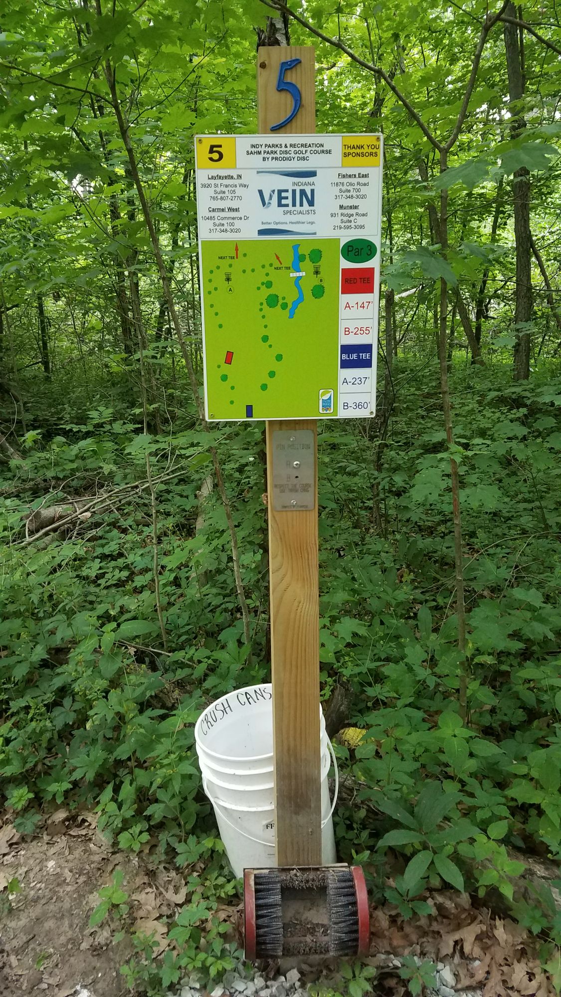 Blue #5 tee sign. Thank you Indiana Vein Specialist for the sponsorship