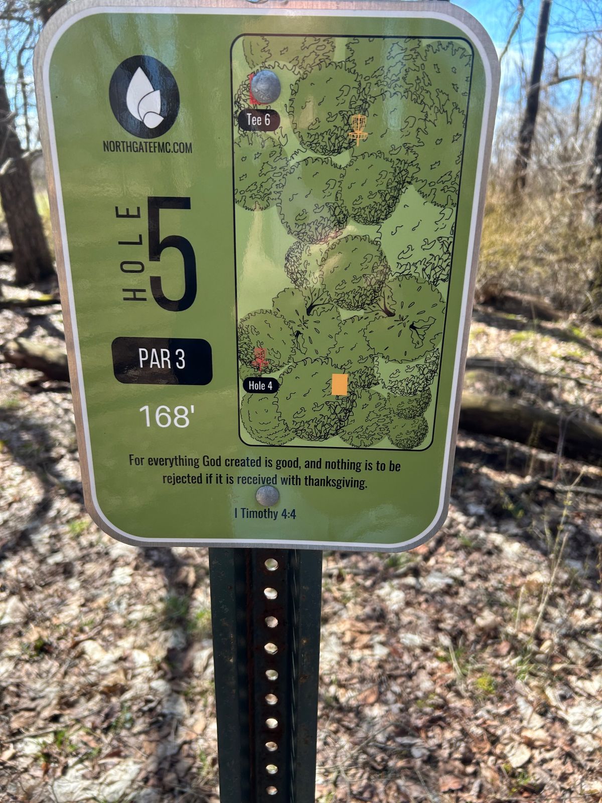 Hole 5 sign