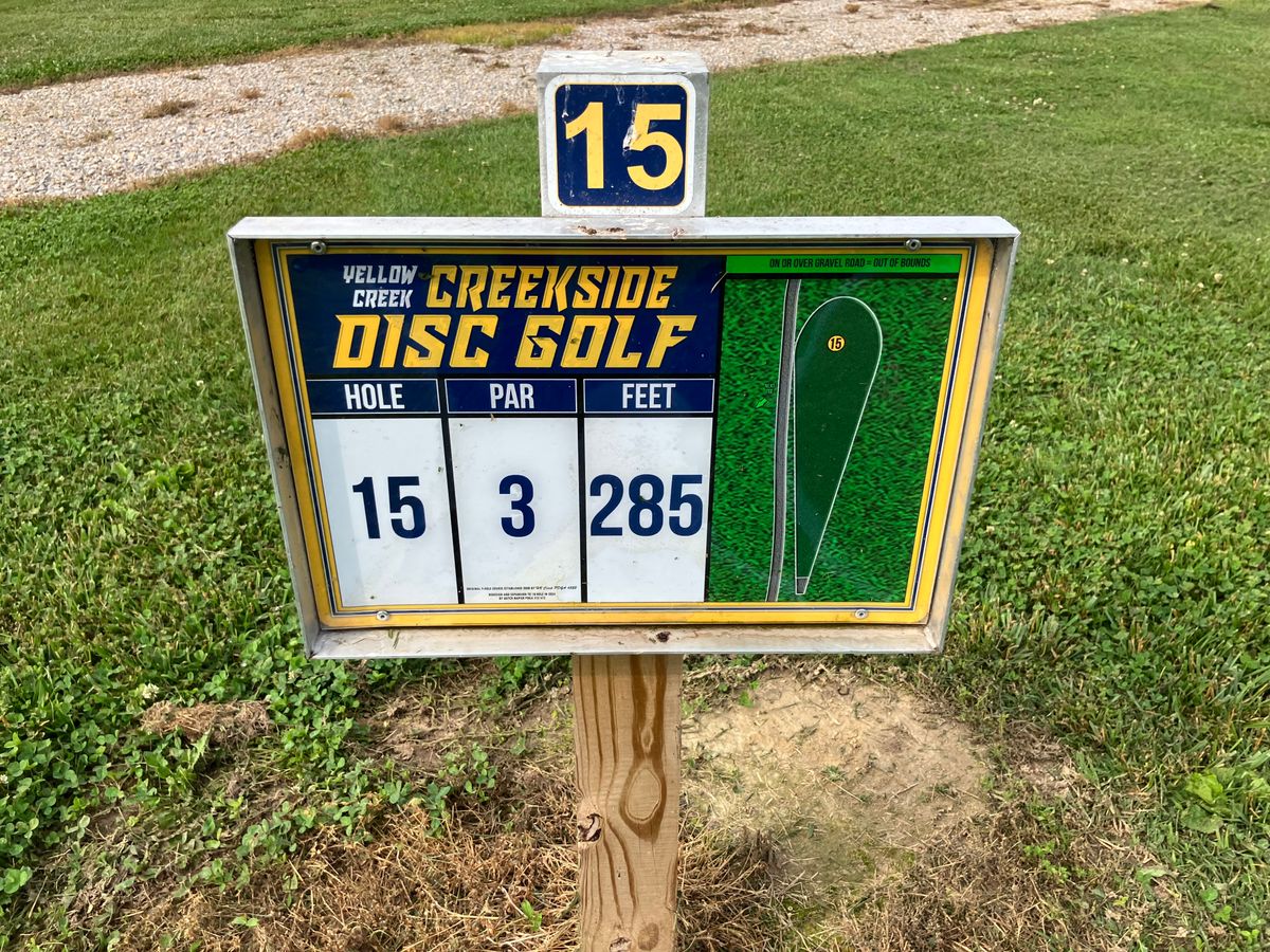 Hole 15 tee sign.
