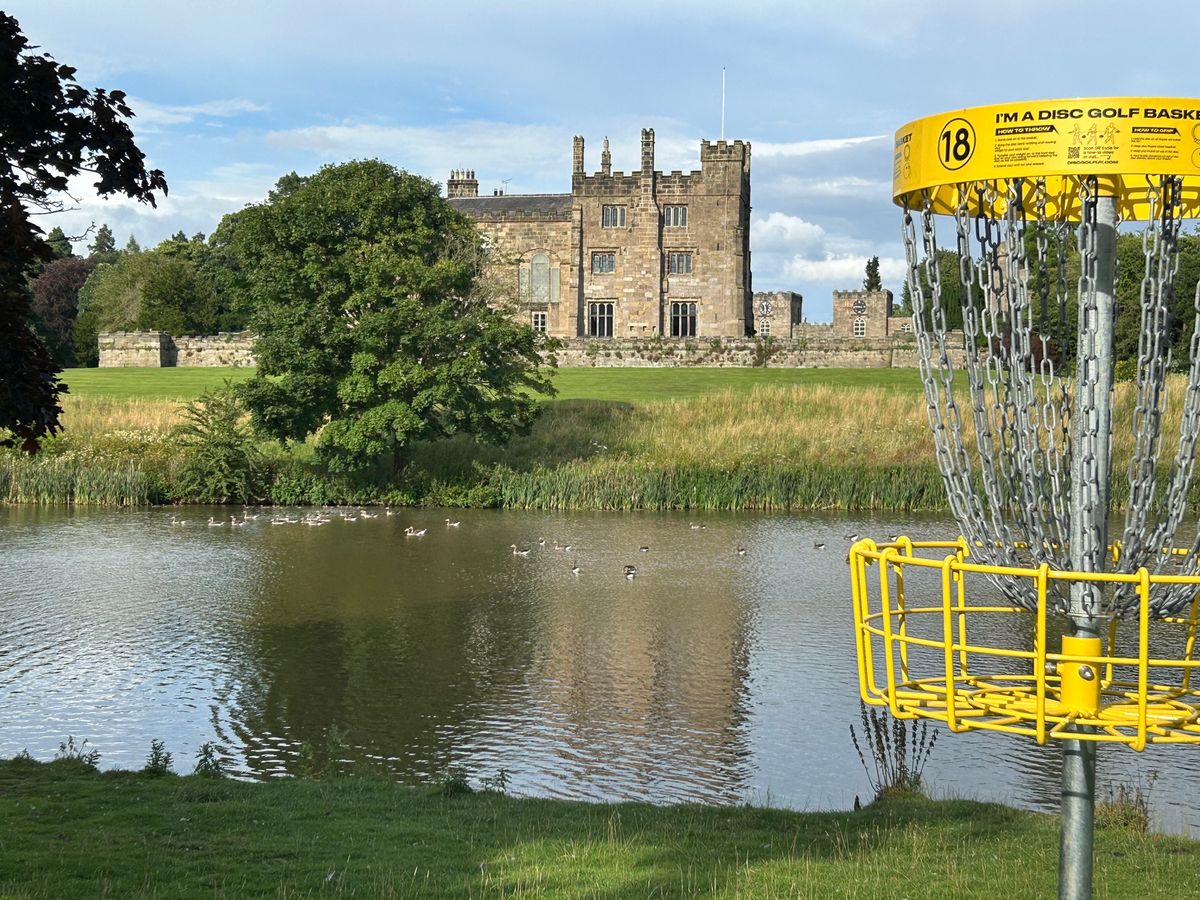 How many courses can offer a castle view and a round of disc golf on the same afternoon?