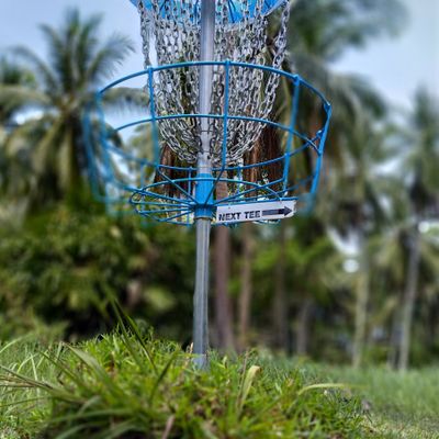 Way to next tee, marked on all baskets 