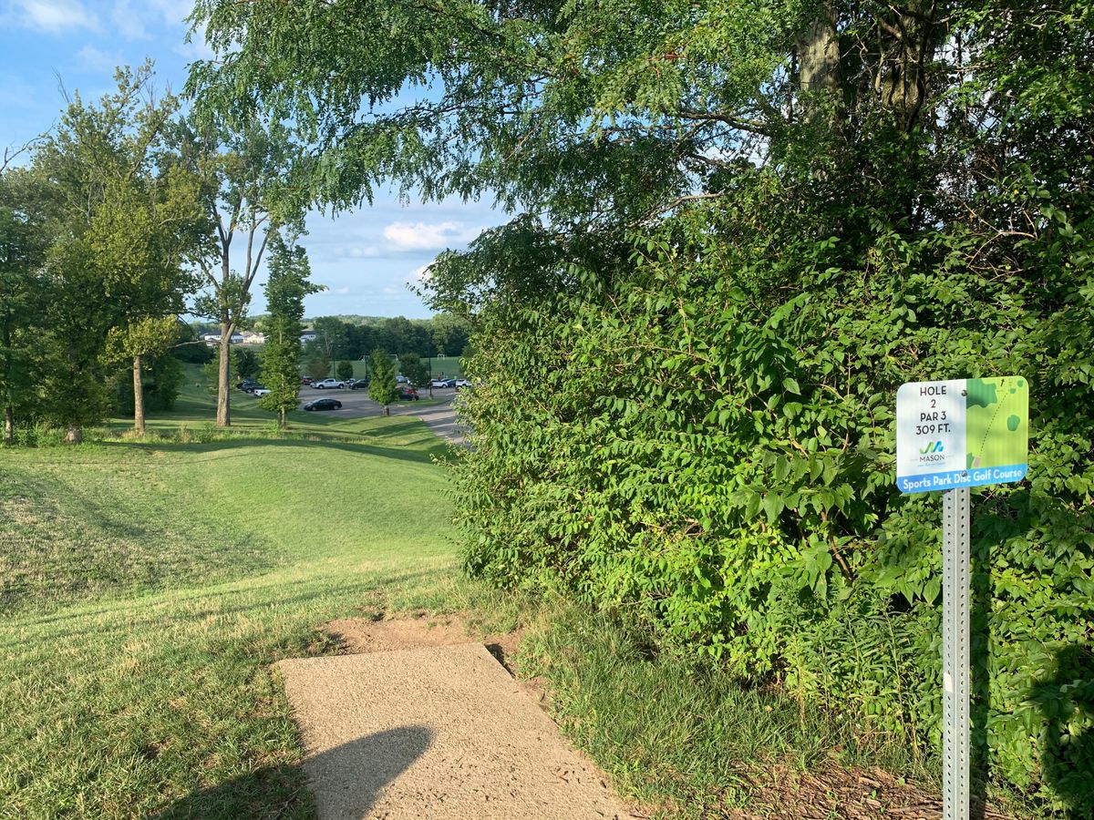 Hole 2’s teepad. Great elevated tee position.
