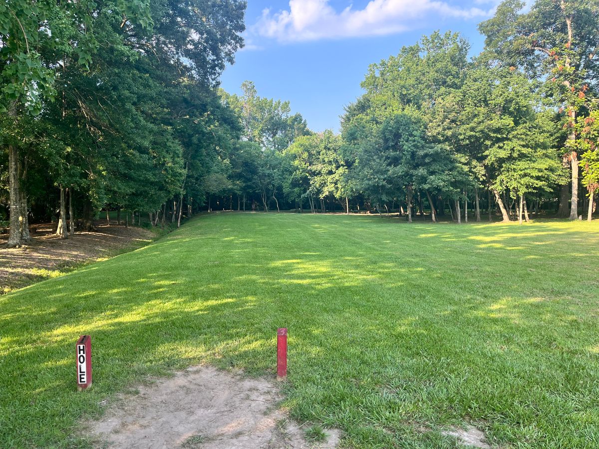 Hole 1 Tee. Lots of shade early morning.