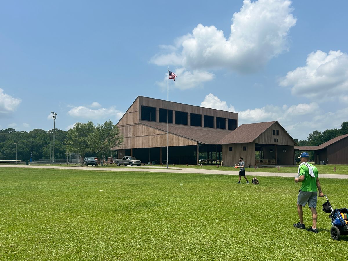 Hole 17 fairway and park pavilion