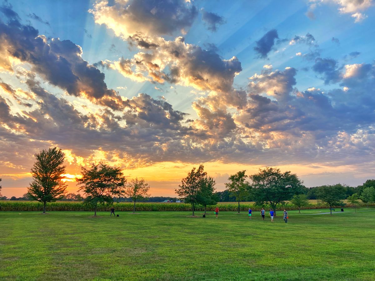 Sunset over Hole 9 Tee