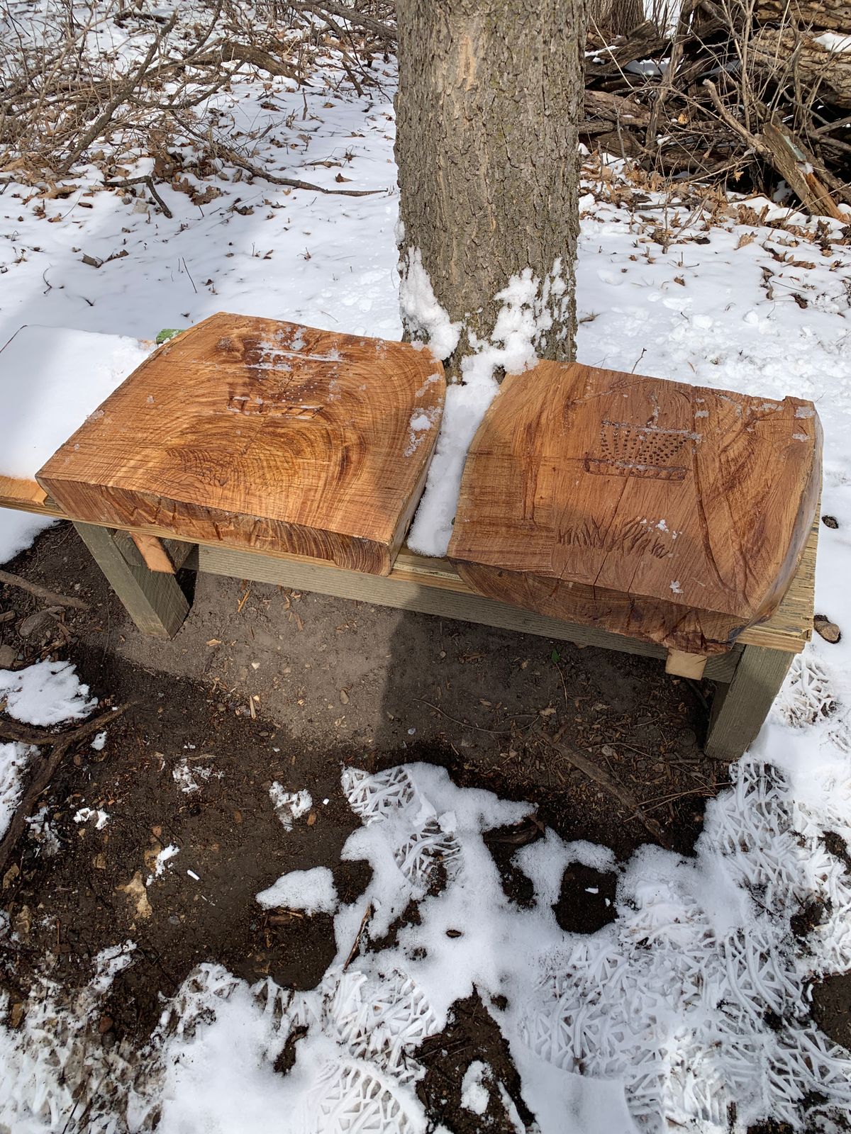 Custom bench on hole 2