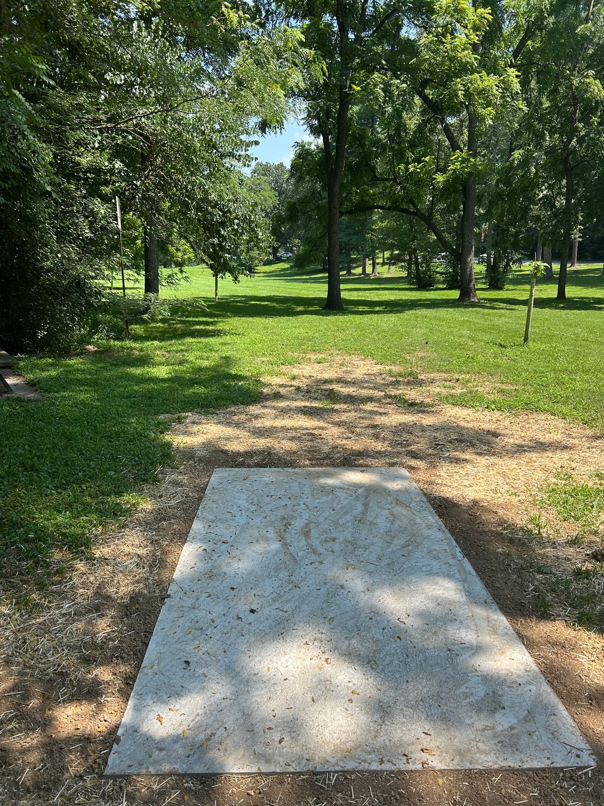 New concrete tee pad for hole #9