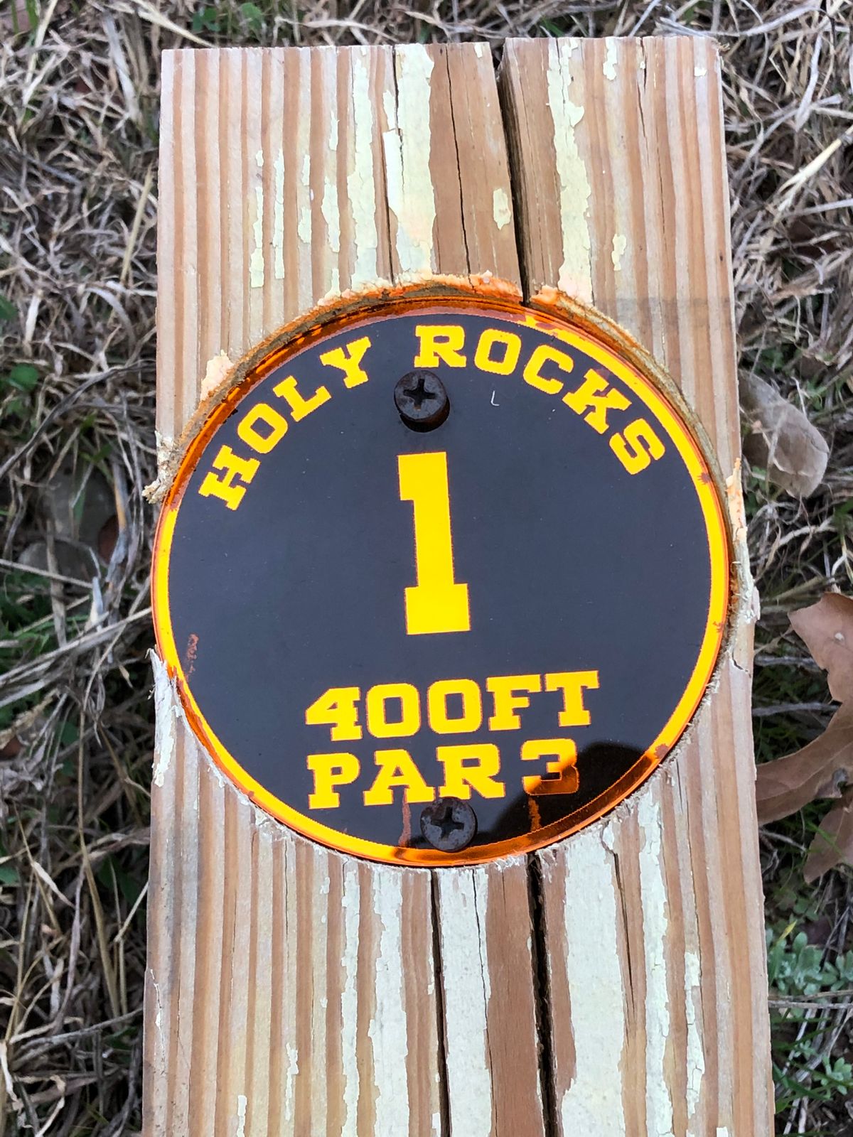 All 18 marked with distance and par