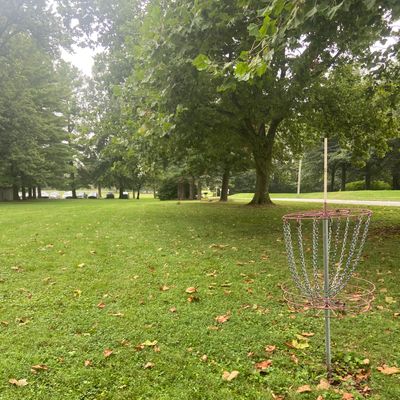 Hole 1 basket looking back to tee pad