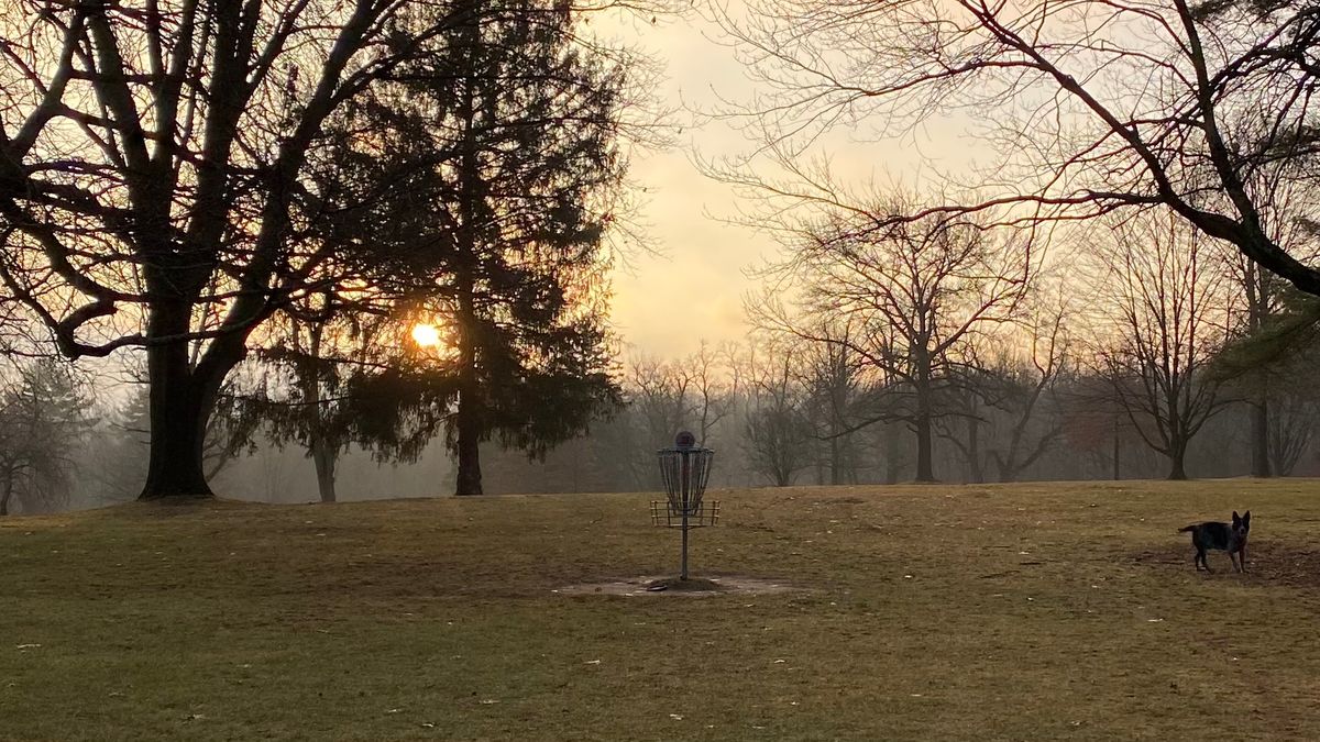 Green of the third at sunrise January 1 2025