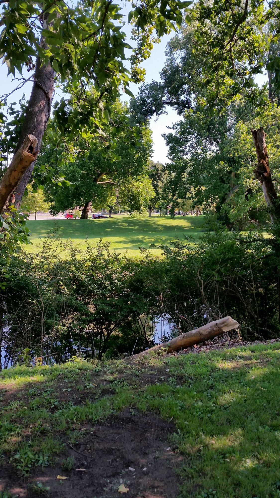 Hole 2 is back across the river