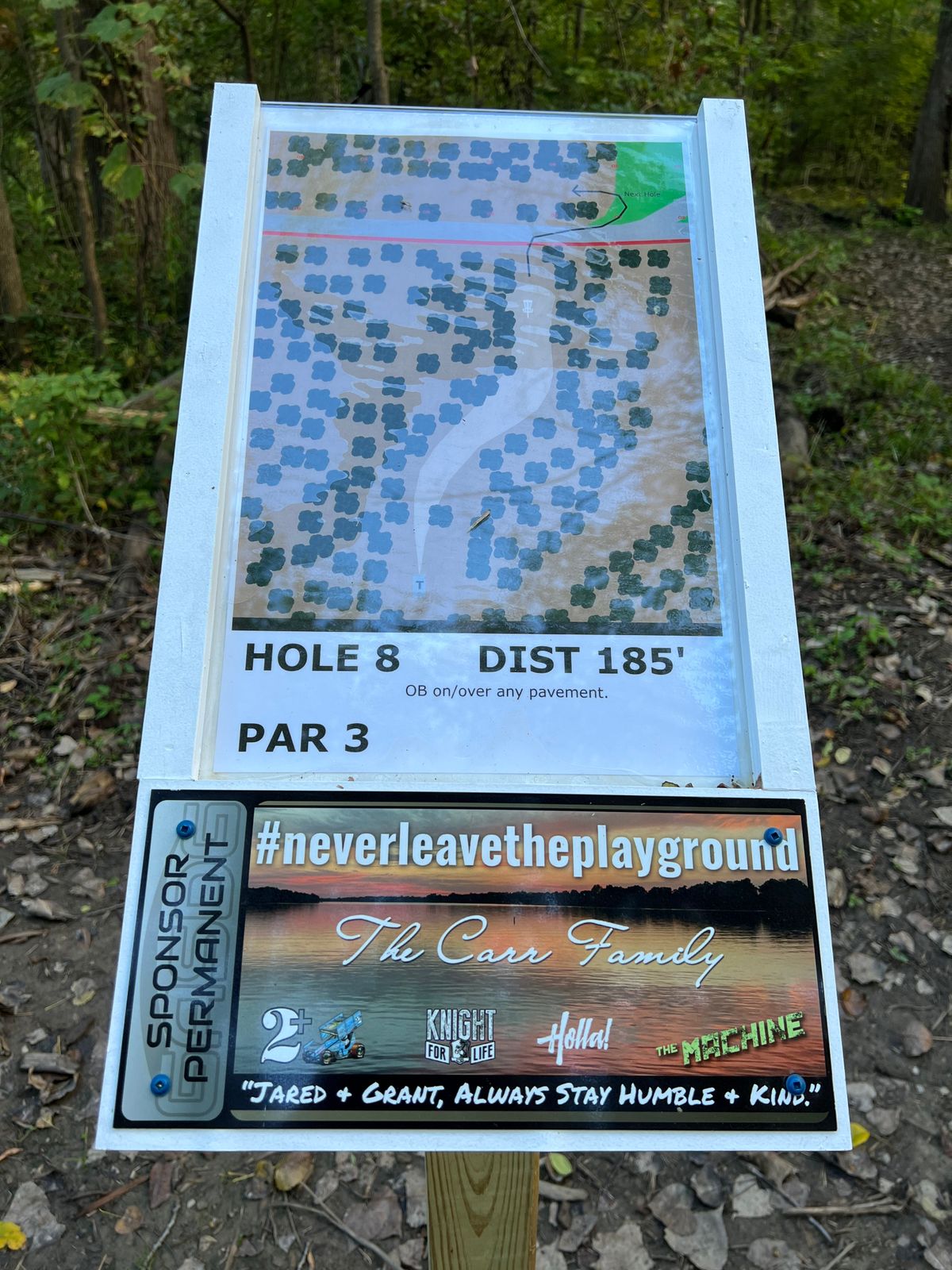 Hole 8 tee sign