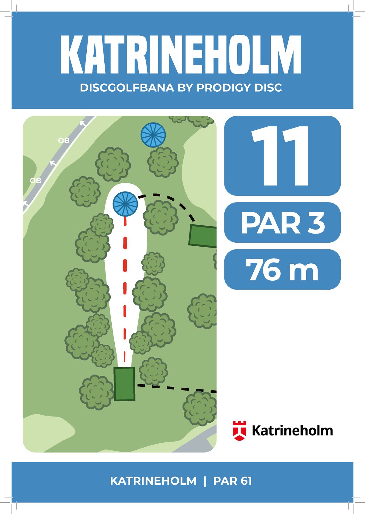 Hålkarta 11, par 3, 76 m