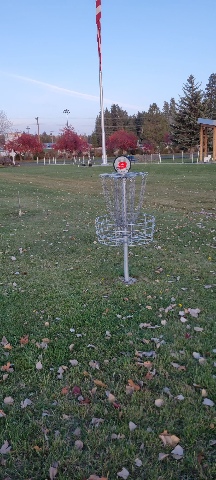 Hole #9    close enough to the start to use as a practice basket