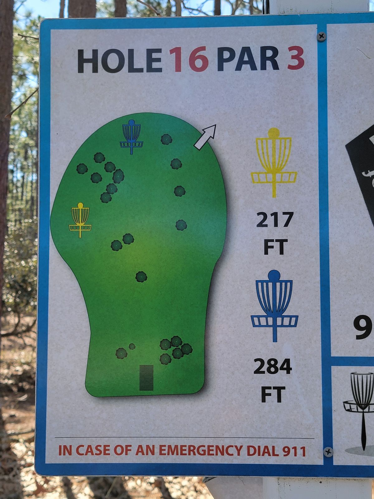 Hole 16 tee sign