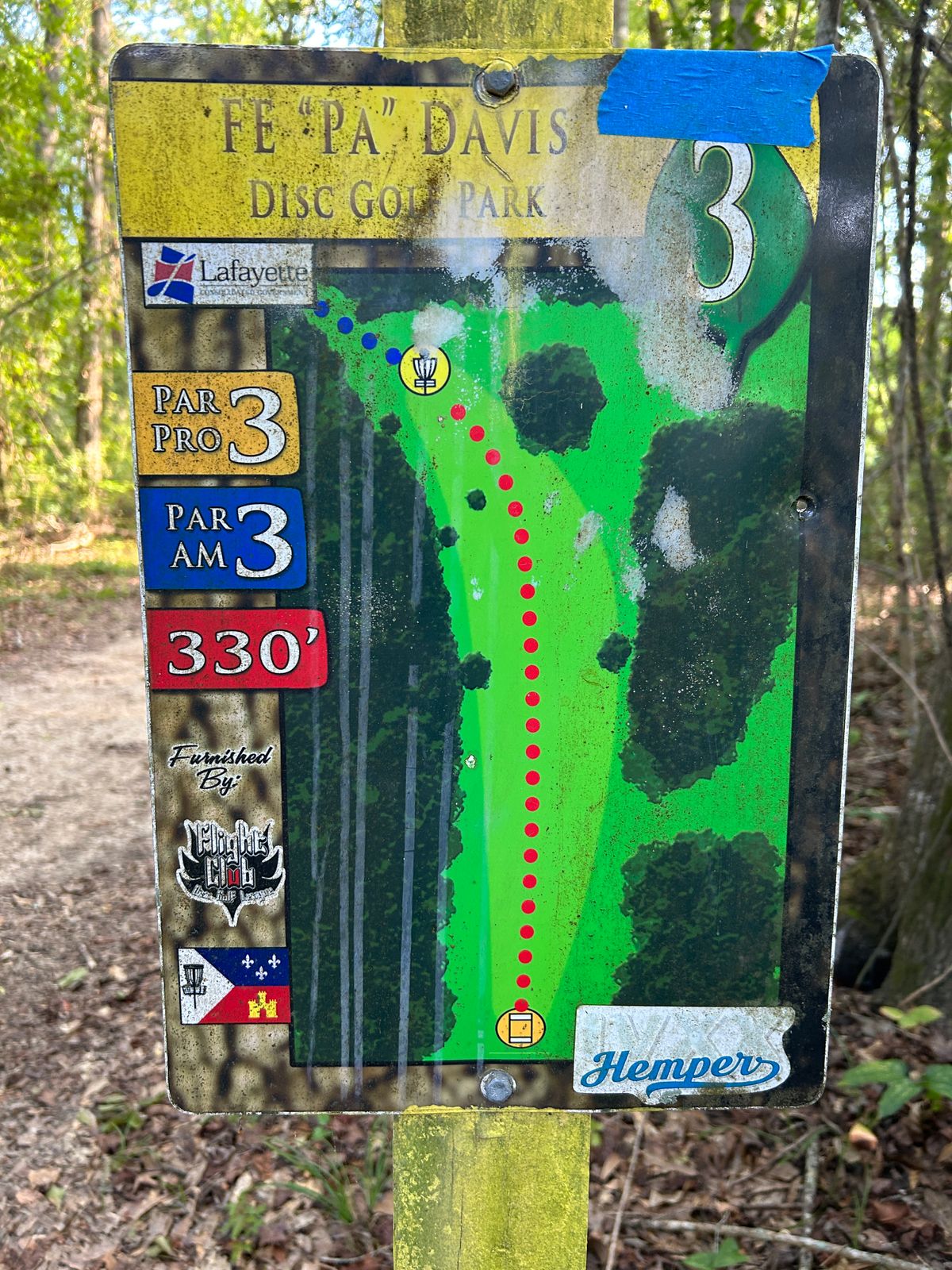 Hole 3 Tee Sign