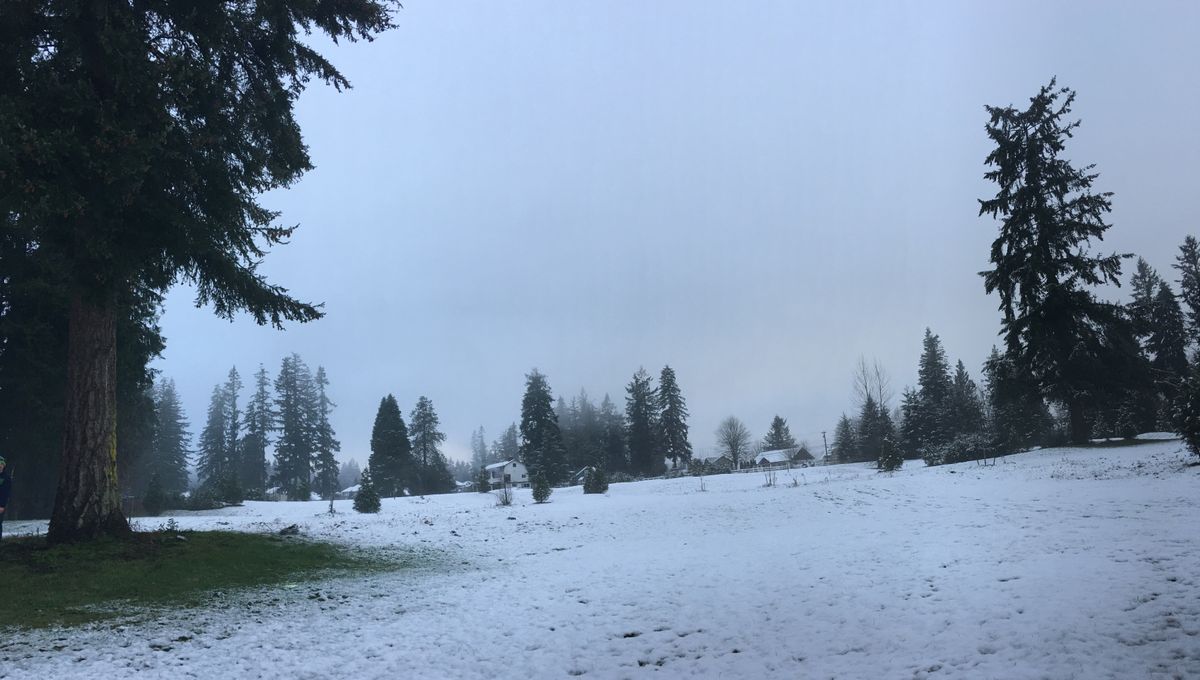 Looking out at second half of the course