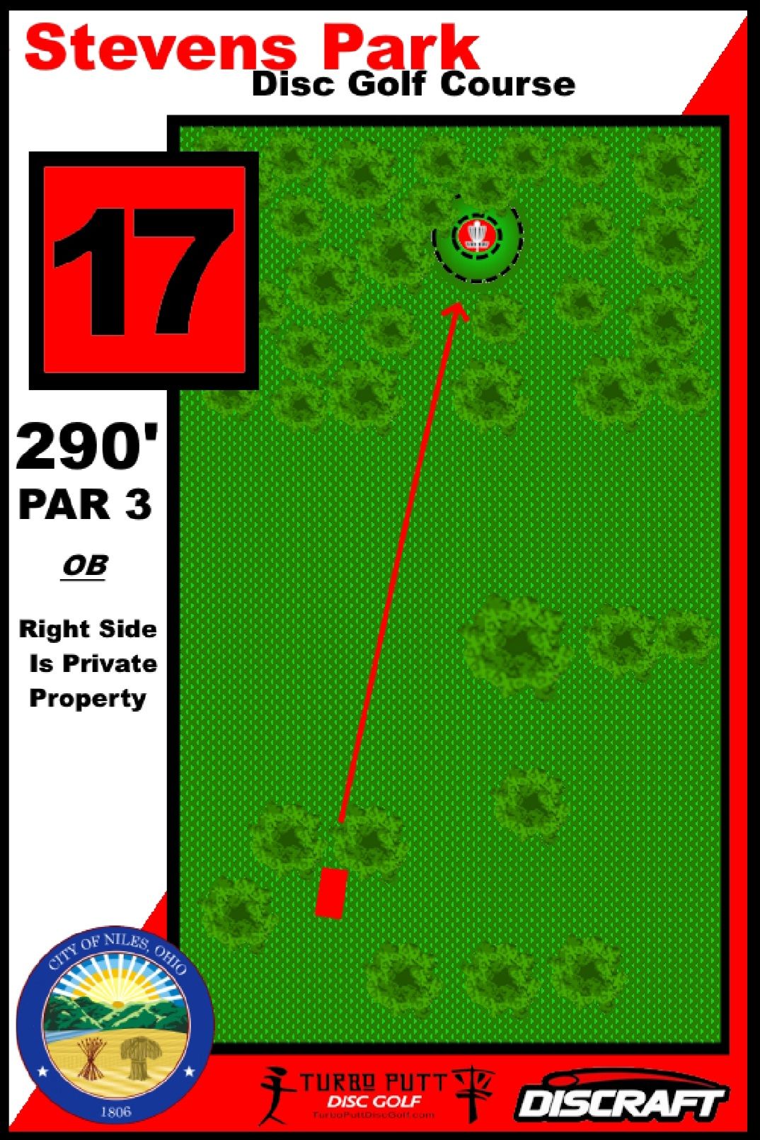 Hole 17 Red Tee Sign