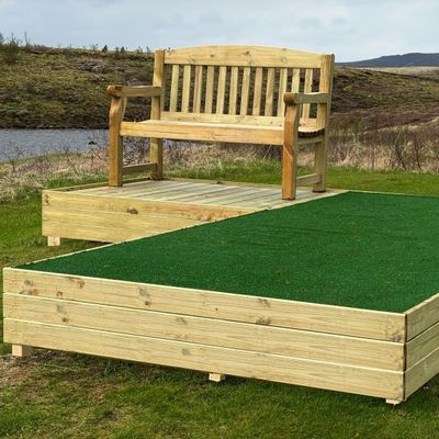 The blue teepads are 1.5x3.5 meters and are year around tees that will be usefuleven in heavy snow