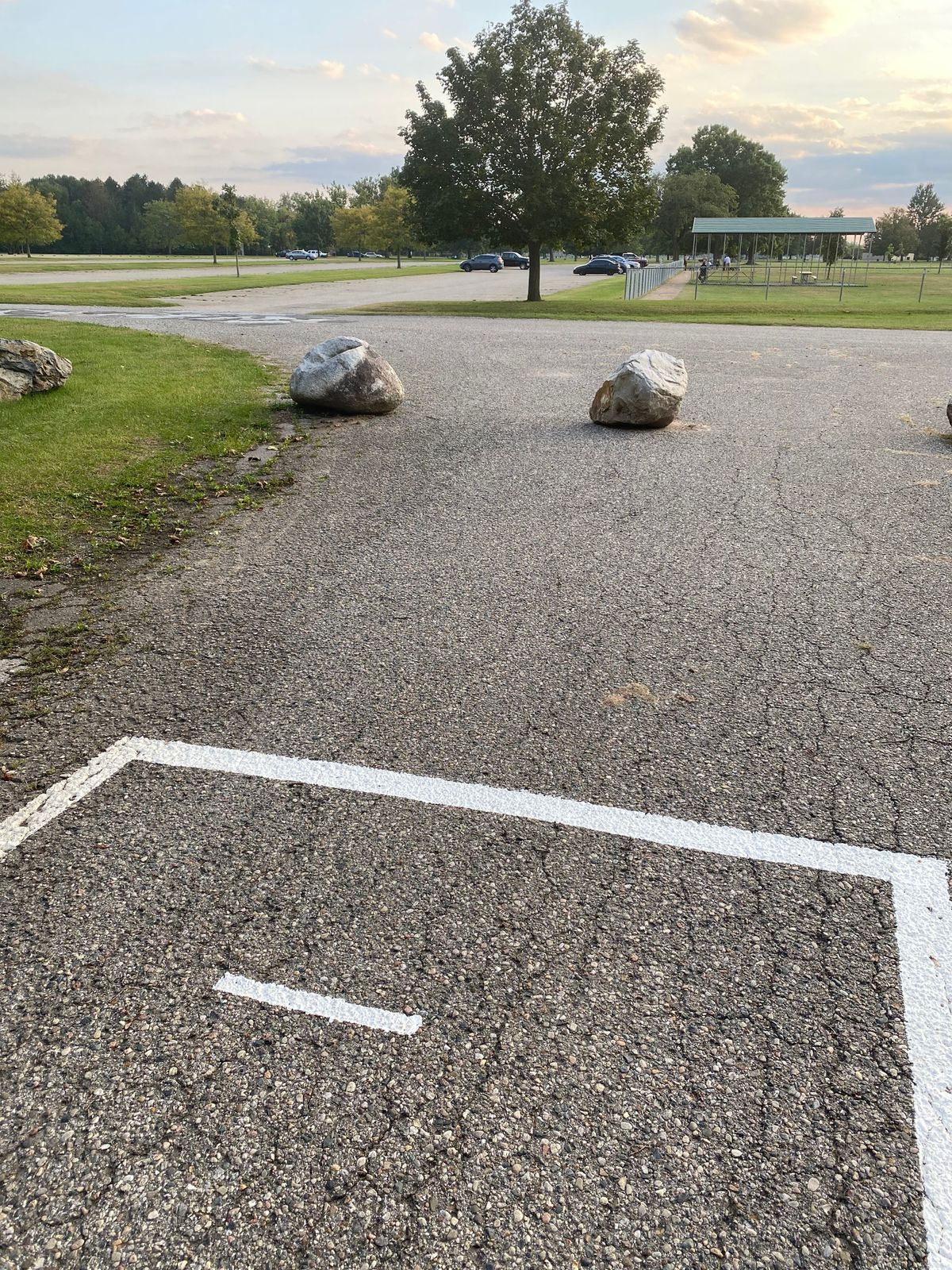 Tee 1 located directly across from dog park.
