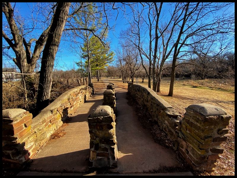 Cool old stone bridge on way to #10 tee